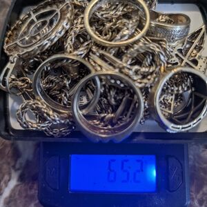 Men's Silver Ring and Chain Set